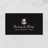 Rose Gold Cake Logo Bäckerei Moderne Konditorei Ko Visitenkarte (Vorderseite)