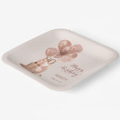 Rose Gold Cake Paper Plate 80. Geburtstag Pappteller (Gewinkelt)