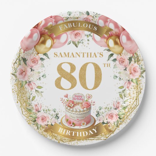 Rose Gold Cake Paper Teller (Vorderseite)