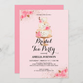 Rose Gold Cake Tea Party Bridal Dusche Einladung (Vorne/Hinten)