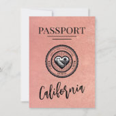 Rose Gold California Pass Save the Date (Vorderseite)