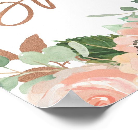 Rose Gold Calligrafy Brautparty Willkommen Poster (Ecke)