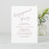Rose Gold Calligrafy Engagement Partei Einladung (Stehend Vorderseite)