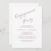 Rose Gold Calligrafy Engagement Partei Einladung (Vorne/Hinten)