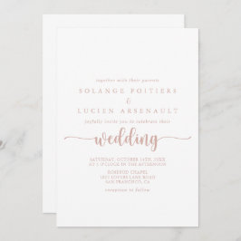 Rose Gold Calligrafy Wedding   Einladung