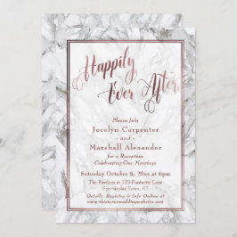 Rose Gold Calligraphie glücklich je nach Marmor Einladung