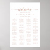 Rose Gold Calligraphy Alphabetisches Seekarten Poster (Vorne)