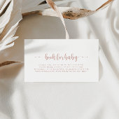 Rose Gold Calligraphy Baby Shooting Book Request Begleitkarte