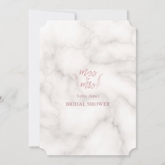 Rose Gold Calligraphy Brautparty Bachelorette Einladung (Rückseite)