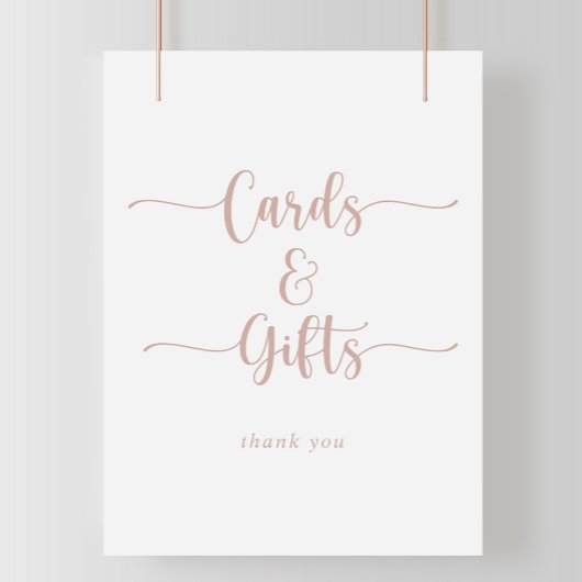 Rose Gold Calligraphy Cards und Geschenke Untersch Poster