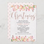 Rose Gold Calligraphy Einladung (Vorne/Hinten)
