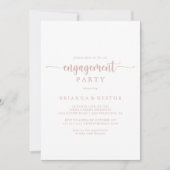 Rose Gold Calligraphy Engagement Party Einladung (Vorderseite)