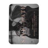 Rose Gold Calligraphy Foto Save the Date Magnet (Vertikal)