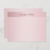Rose Gold Calligraphy Handschrift Name Template Mitteilungskarte (Vorne/Hinten)
