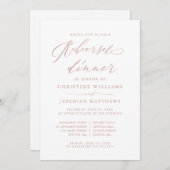 Rose Gold Calligraphy Hochzeit Probe Dinner Einladung (Vorne/Hinten)
