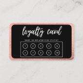 Rose Gold Calligraphy Loyalty Card Visitenkarte (Vorderseite)