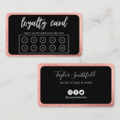 Rose Gold Calligraphy Loyalty Card Visitenkarte (Vorne/Hinten)