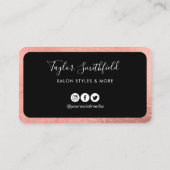 Rose Gold Calligraphy Loyalty Card Visitenkarte (Rückseite)