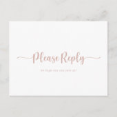 Rose Gold Calligraphy Menü UAWG Postkarte (Vorderseite)