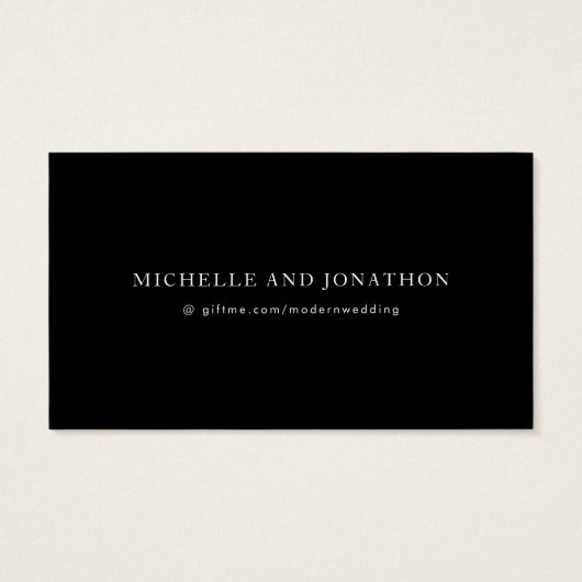 Rose Gold Calligraphy Modern Wedding Gift Registry (Rückseite)