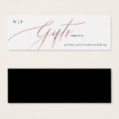 Rose Gold Calligraphy Modern Wedding Gift Registry (Vorne & Hinten)