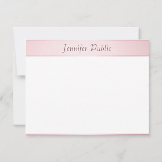 Rose Gold Calligraphy Script Elegant Template Mitteilungskarte (Rückseite)