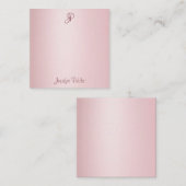 Rose Gold Calligraphy Script Monogram Template Mitteilungskarte (Vorne/Hinten)