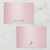Rose Gold Calligraphy Script Monogram Template Mitteilungskarte (Vorne/Hinten)