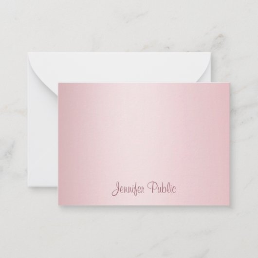 Rose Gold Calligraphy Script Monogram Template Mitteilungskarte (Vorderseite)