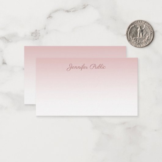Rose Gold Calligraphy Script Name Elegante Vorlage (Vorderseite/Rückseite Beispiel)