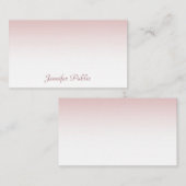 Rose Gold Calligraphy Script Name Stilvolle Vorlag Mitteilungskarte (Vorne/Hinten)