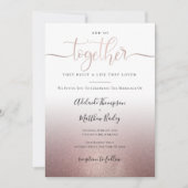 Rose Gold Calligraphy Script Quote Elegante Hochze Einladung (Vorderseite)