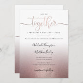 Rose Gold Calligraphy Script Quote Elegante Hochze Einladung (Vorne/Hinten)