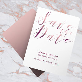 Rose Gold Calligraphy Script Save the Date modern Einladung