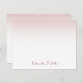 Rose Gold Calligraphy Script Template Elegant Mitteilungskarte (Vorne/Hinten)