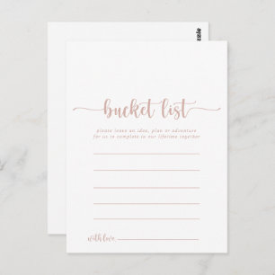 Rose Gold Calligraphy Simple Bucket List Cards Postkarte