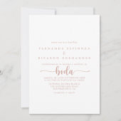 Rose Gold Calligraphy Spanish Wedding Einladung (Vorderseite)