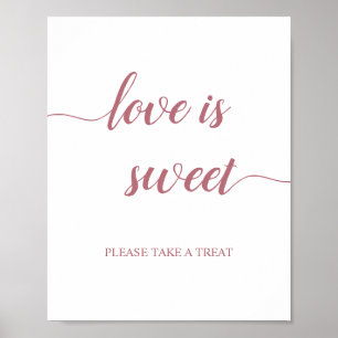 Rose Gold Calligraphy Wedding Liebe ist Sweet Sign Poster