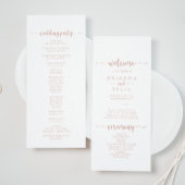 Rose Gold Calligraphy Wedding Program Programm