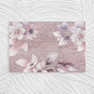 Rose Gold Calligraphy Writing Floral Decoupage Seidenpapier
