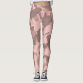 Rose Gold Camouflage Camouflage Muster Militär Leggings (Vorderseite)