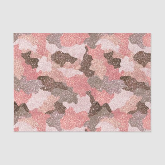 Rose Gold Camouflage Imitate Glitzer Camouflage Gl Seidenpapier (Vorderseite)