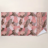 Rose Gold Camouflage Imitats Glitzer Camouflage Mo Strandtuch (Vorderseite)
