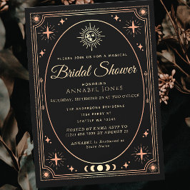 Rose Gold Celestial Black Tarot Card Brautparty Einladung