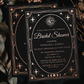 Rose Gold Celestial Black Tarot Card Brautparty Folieneinladung