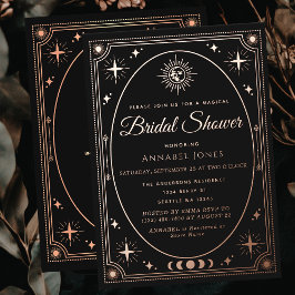 Rose Gold Celestial Black Tarot Card Brautparty Folieneinladung