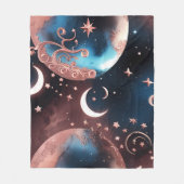 Rose Gold Celestial Moon Blanket – Luxury Seamless Fleecedecke (Vorderseite)