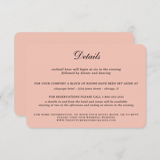 Rose Gold Celestial Wedding Begleitkarte (Vorne/Hinten)