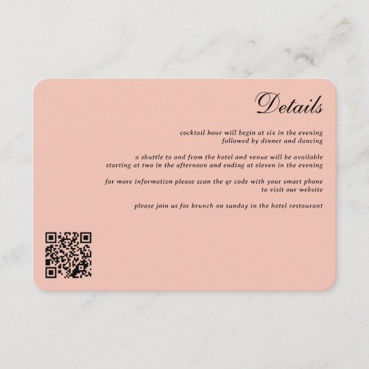 Rose Gold Celestial Wedding Begleitkarte (Vorderseite)