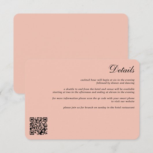 Rose Gold Celestial Wedding Begleitkarte (Vorne/Hinten)